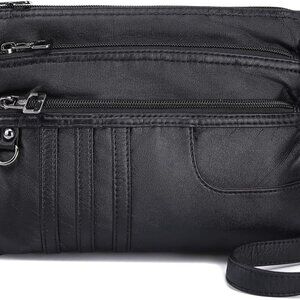 Treble Pockets Small Crossbody Purse Cell Phone Purse Shoulder Bags for Women